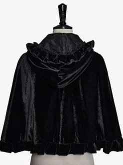 Femme Accessoire de Noël Noir Fibre de Polyester Cape Polyester Halloween Costumes de Vacances