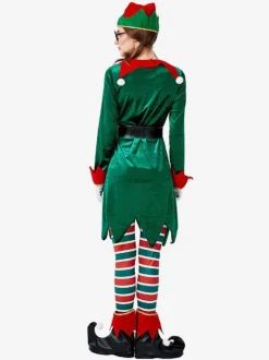Femme Noël Vert Fibre de polyester Chapeau Ceinture Pantalon Polyester Bicolore Vacances de Noël Les costumes