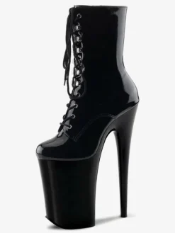 Femmes Sexy Bottes Bout Rond Zipper Zipper Talon Aiguille Rave Club Noir Cuissardes Bottes Sur Les Bottes Au Genou
