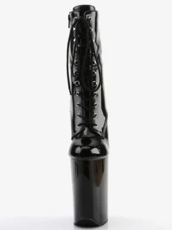 Femmes Sexy Bottes Bout Rond Zipper Zipper Talon Aiguille Rave Club Noir Cuissardes Bottes Sur Les Bottes Au Genou