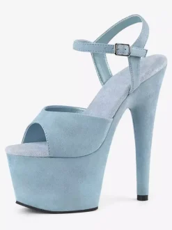 Femmes Sexy Sandales Noir Synthétique En Cuir Peep Toe Monk Strap Chaussures Sexy