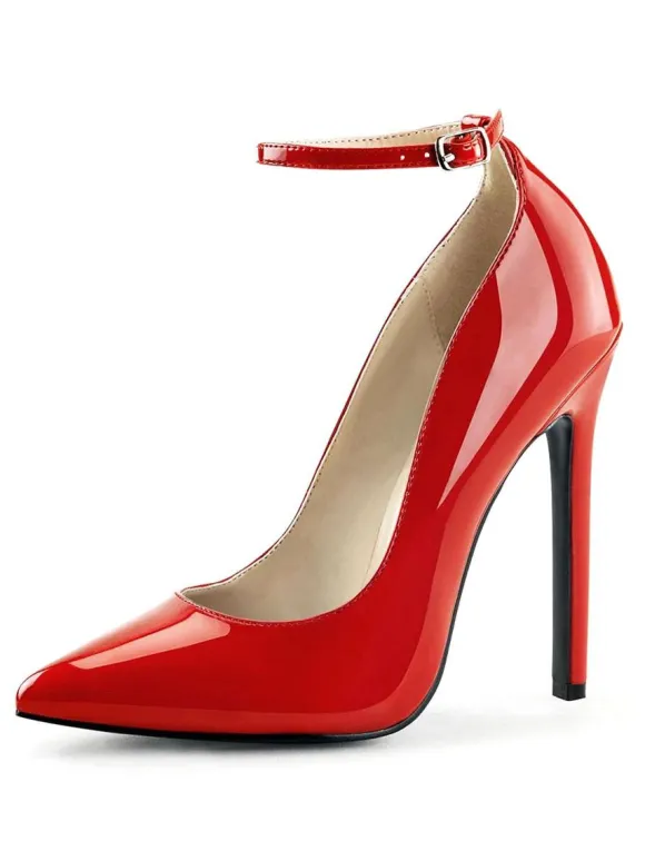 Femmes sexy talons hauts sangle de cheville noir bout pointu paillettes chaussures de pompe sexy