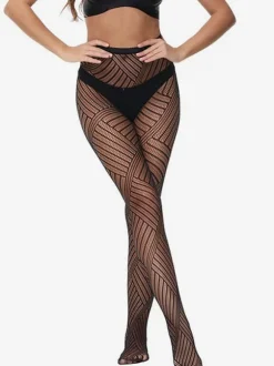 Femmes collant Noir Géométrique Lingerie