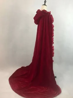 Femmes Noël Bourgogne Ponchos Cape Polyester Noël Vacances Costumes