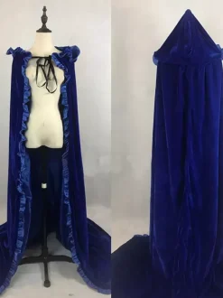 Femmes Noël Bourgogne Ponchos Cape Polyester Noël Vacances Costumes