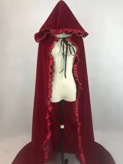 Femmes Noël Bourgogne Ponchos Cape Polyester Noël Vacances Costumes