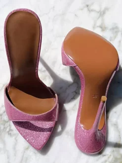 Femmes Quotidien Décontracté Chic Bout Pointu Talon Aiguille Escarpins PU Cuir