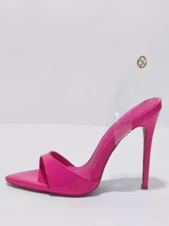 Femmes Quotidien Décontracté Chic Bout Pointu Talon Aiguille Escarpins PU Cuir