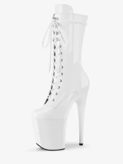 Femmes Sexy Bottes Peep Toe Slip-On Boucle Géométrique Talon Aiguille Rave Club Noir Cuisse Bottes