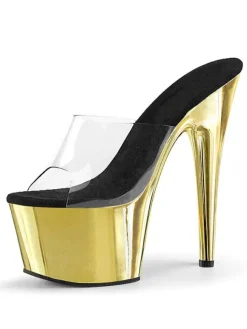 Femmes Sexy Sandales Noir Rouge PVC Upper Peep Toe 2.8 "Paillettes 6.7" Chaussures Sexy