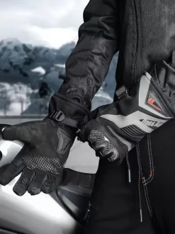 Gants Gris Moto Hommes Imperméables Coupe-Vent Course Vélo Escalade Randonnée