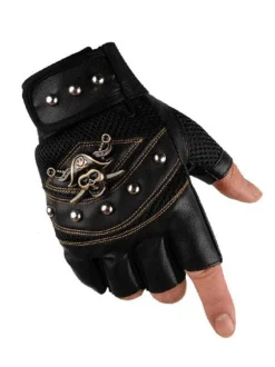 Gants Homme Chic Skull Polyester Gants Noirs