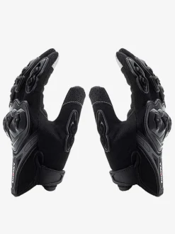 Gants Noirs Moto En Cuir Hommes Écran Tactile Course Vélo Escalade Randonnée