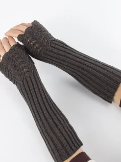 Gants Chauffants Femme en Côtelé Unicolore