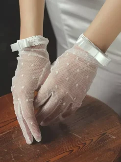 Gants de mariage Gants N艙uds en dentelle Gants de mariée