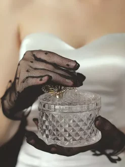 Gants de mariage Gants N艙uds en dentelle Gants de mariée