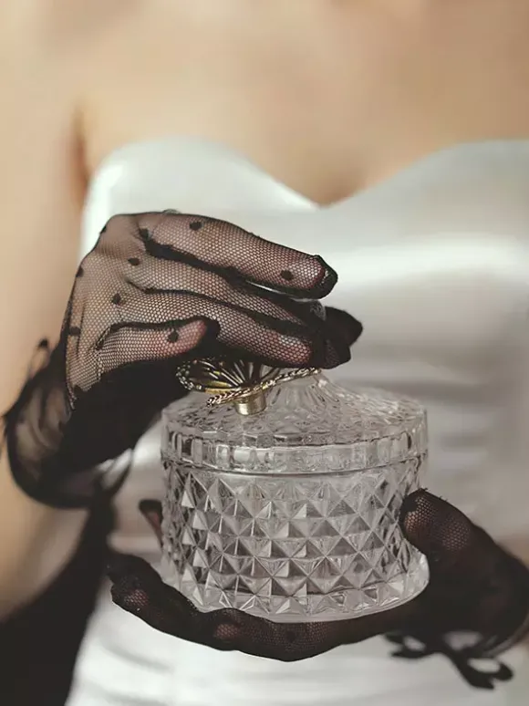 Gants de mariage Gants N艙uds en dentelle Gants de mariée