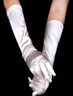 Gants en satin ivoire de mariage longueur de coude