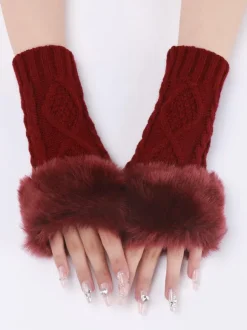 Gants Pour Femmes Mitaines Tricotés Chauds D'hiver Sans Doigts