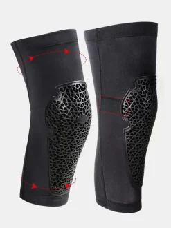 Genouillères NoiresDe Moto Anti-Chute Respirantes Absorbant La Sueur Protection Genou