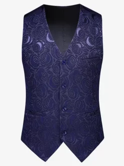 Gilet De Costume Coupe Cintré Grande Taille Homme Mariage Sans Manches Boutons