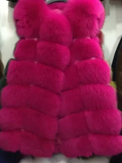 Gilet en fausse fourrure veste mi-longue d'hiver écologique sans manches pour femme 2026