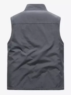 Gilet sans manches à col montant pour homme doublé polaire
