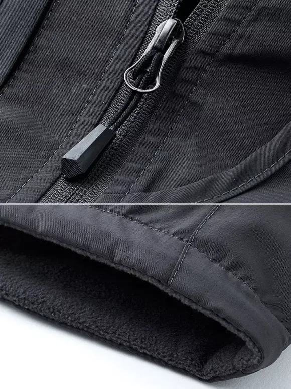 Gilet sans manches à col montant pour homme doublé polaire