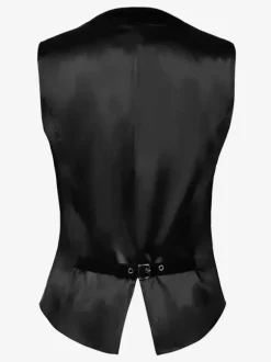 Gilet Noir Vintage Top Rétro Sans Manches Polyester Fibre Top Rétro Costumes Pour Homme