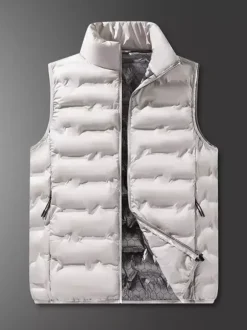 Gilet rembourré sans manches à col montant pour homme
