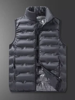 Gilet rembourré sans manches à col montant pour homme