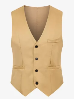 Gilets habillés pour hommes décontractés chics col en V poches noir