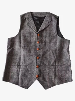 Gilets Habillés Vintage Hommes Business Chic Col Rabattu Boutons Bleu