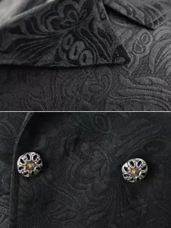 Gilets Vintage noirs fendus devant boutons croisés costumes rétro Jacquard pour homme Déguisements Halloween