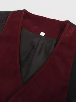 Gilet sans manches vintage bordeaux vintage costumes rétro pour homme Bourgogne