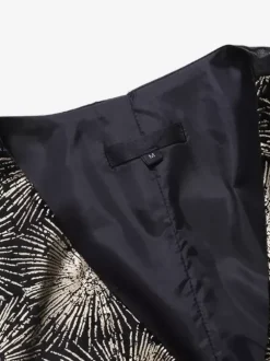 Gilets Habillés Hommes Mariage Confortable Col En V Boutons Argent Imprimé