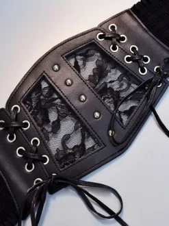 Gothique Lolita Accessoires Lacet Noir Dentelle Fibre Divers