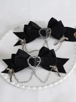 Gothique Lolita Accessoires Noir Chaînes N艙uds Couvre-chef Polyester Divers