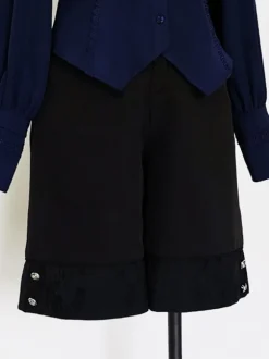 Gothique Lolita Bloomers Métal Détails Straight Black Lolita Shorts