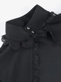 Gothique Lolita Cover-ups Noir Volants Top Dentelle Polyester Cover-Up Lolita Outwears
