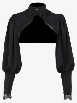 Gothique Lolita Cover-ups Noir Volants Top Dentelle Polyester Cover-Up Lolita Outwears