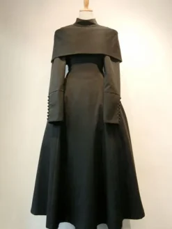 Gothique Lolita OP robe bouton plissé noir une pièce robe lolita Déguisements Halloween