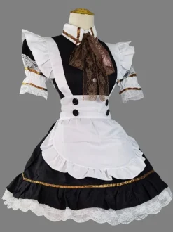 Gothique Lolita Robes Dentelle Volants Noir Mignonne