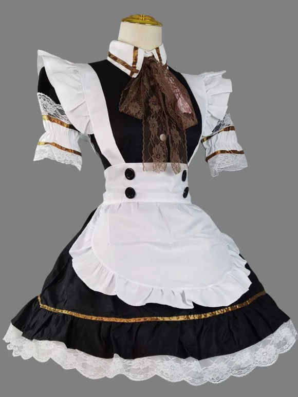 Gothique Lolita Robes Dentelle Volants Noir Mignonne