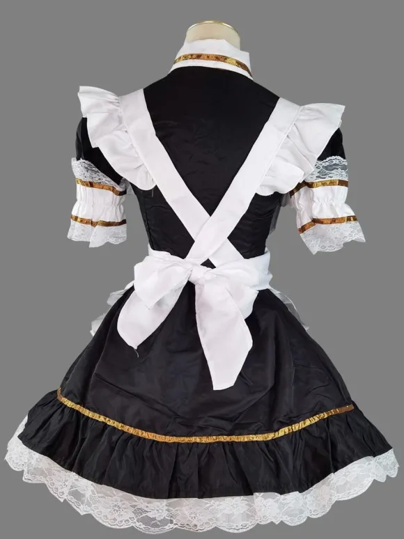 Gothique Lolita Robes Dentelle Volants Noir Mignonne
