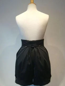 Gothique Lolita Shorts Metallic Button Lace Up Noir Plissée Lolita Culottes Déguisements Halloween