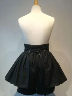 Gothique Lolita Shorts Metallic Button Lace Up Noir Plissée Lolita Culottes Déguisements Halloween