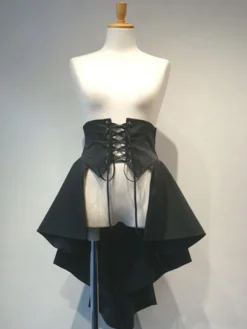 Gothique Lolita SK Laceuo haute basse couche à volants noir lolita jupe