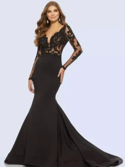Gothique Noir Robes De Mariée Sirène Col En V Manches Longues En Dentelle Dos Nu Avec Train Robe De Mariée Personnalisation Gratuite