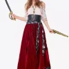 Halloween Costume Pirate Bordeaux Sash Bandeau Femmes Cosplay Déguisements Halloween Carnaval